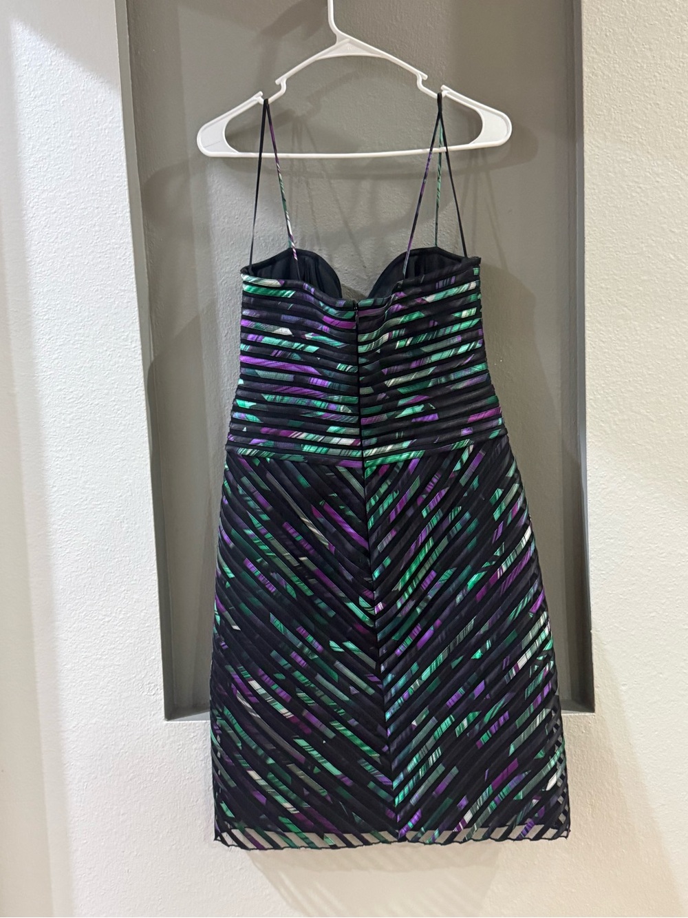 Vintage Cach’e multicolor sweetheart spaghetti-strap mini dress. - Picture 7 of 7